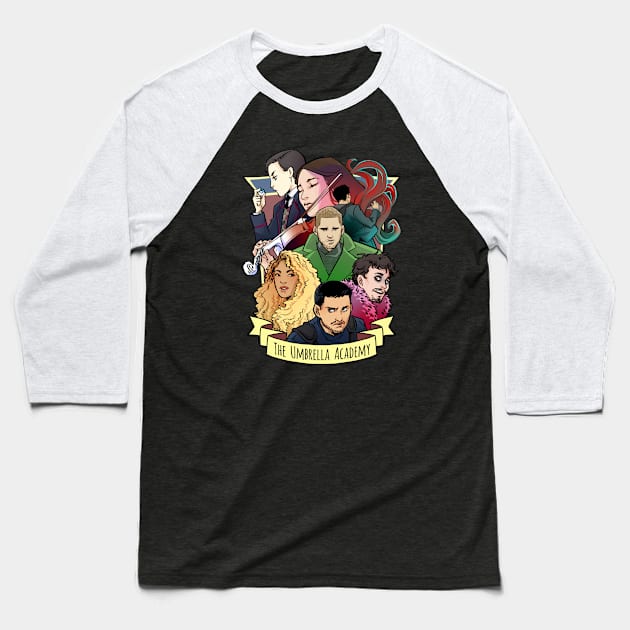 Umbrella Academy S1 Baseball T-Shirt by beanclam